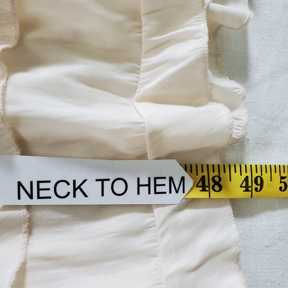 Misslook Cream Milkmaid Cottage Ruffles Maxi Dress Sz Sm Raglan Sleeve Flowy - Picture 4 of 10